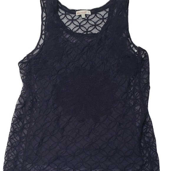Ella Moss Top Girls Size 12 Purple Irene Lace Tank - Picture 1 of 6